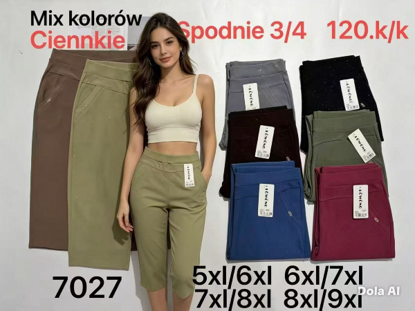 Spodnie 3/4 duże rozmiary damskie Roz 5XL-9XL, Mix Kolor Paczka 12 szt